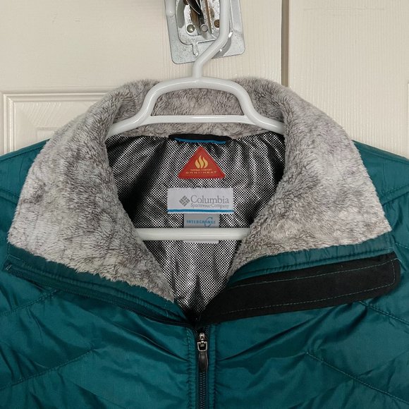 Columbia Women's Jacket L Interchange Omni-Heat Puffer Emerald Great Condition! - Picture 3 of 14